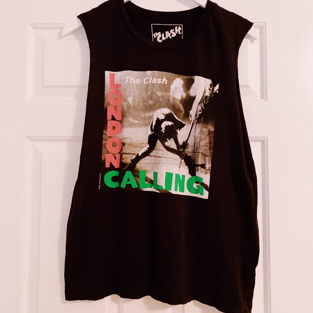 The Clash cut-off T-shirt in black